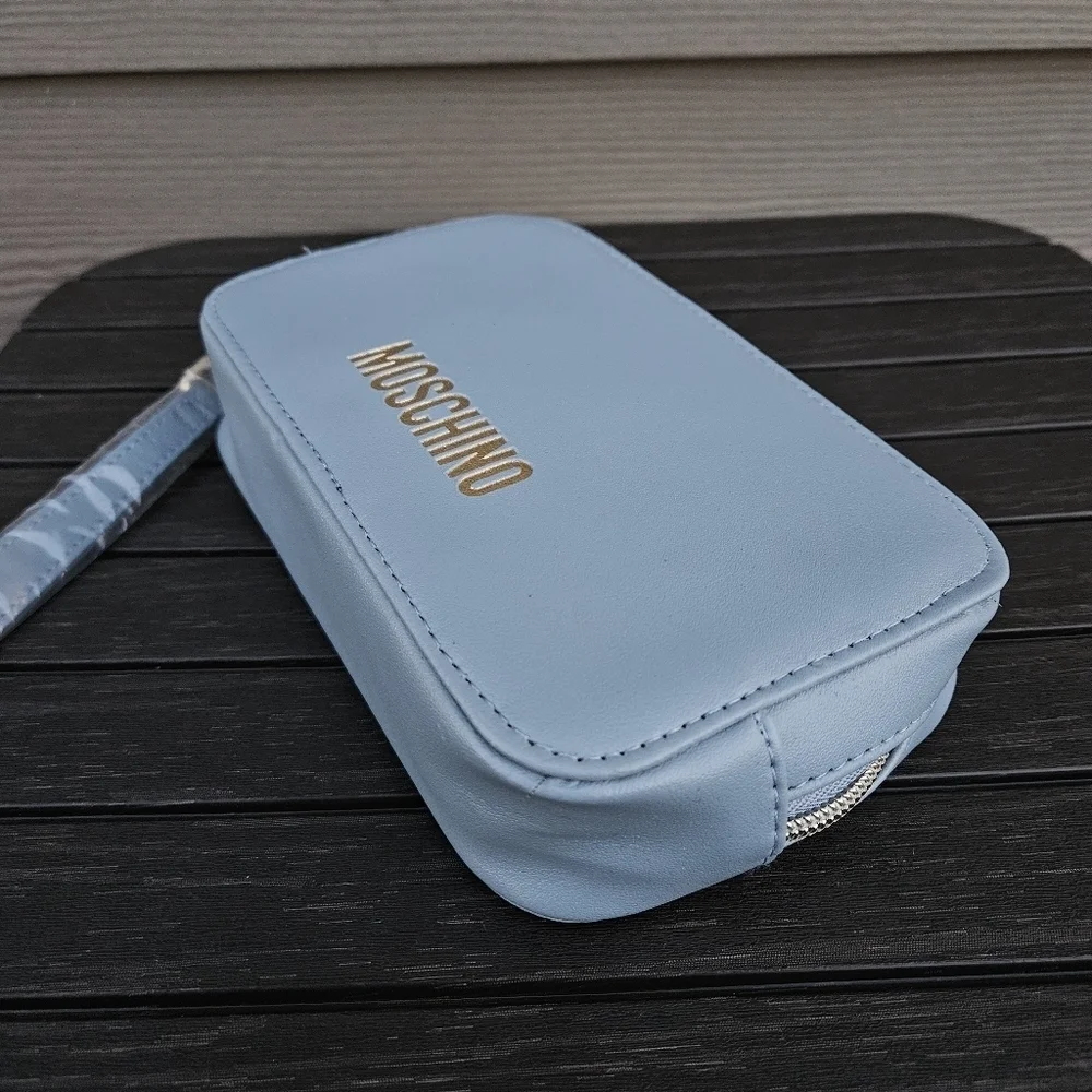 Moschino China Airlines Business Class Amenity Makeup Toiletry Bag French Blue